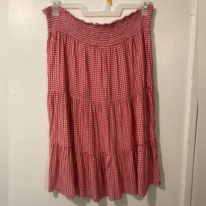 BeBop Red Gingham Midi Skirt